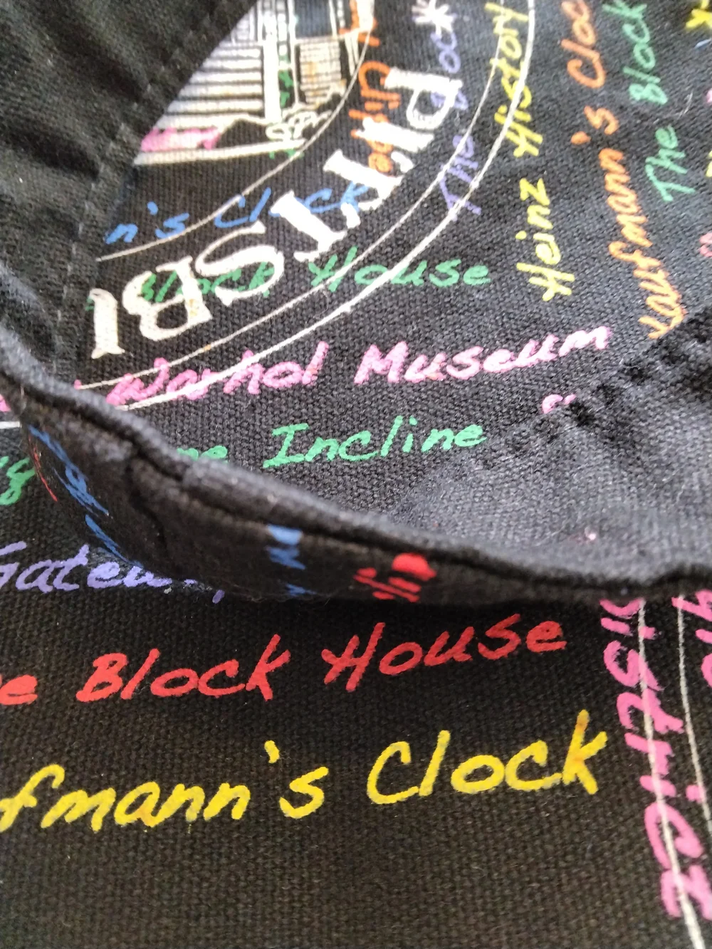 Pittsburgh Skyline Graphic Tote - Black with Rainbow Script - Picture 4 of 8